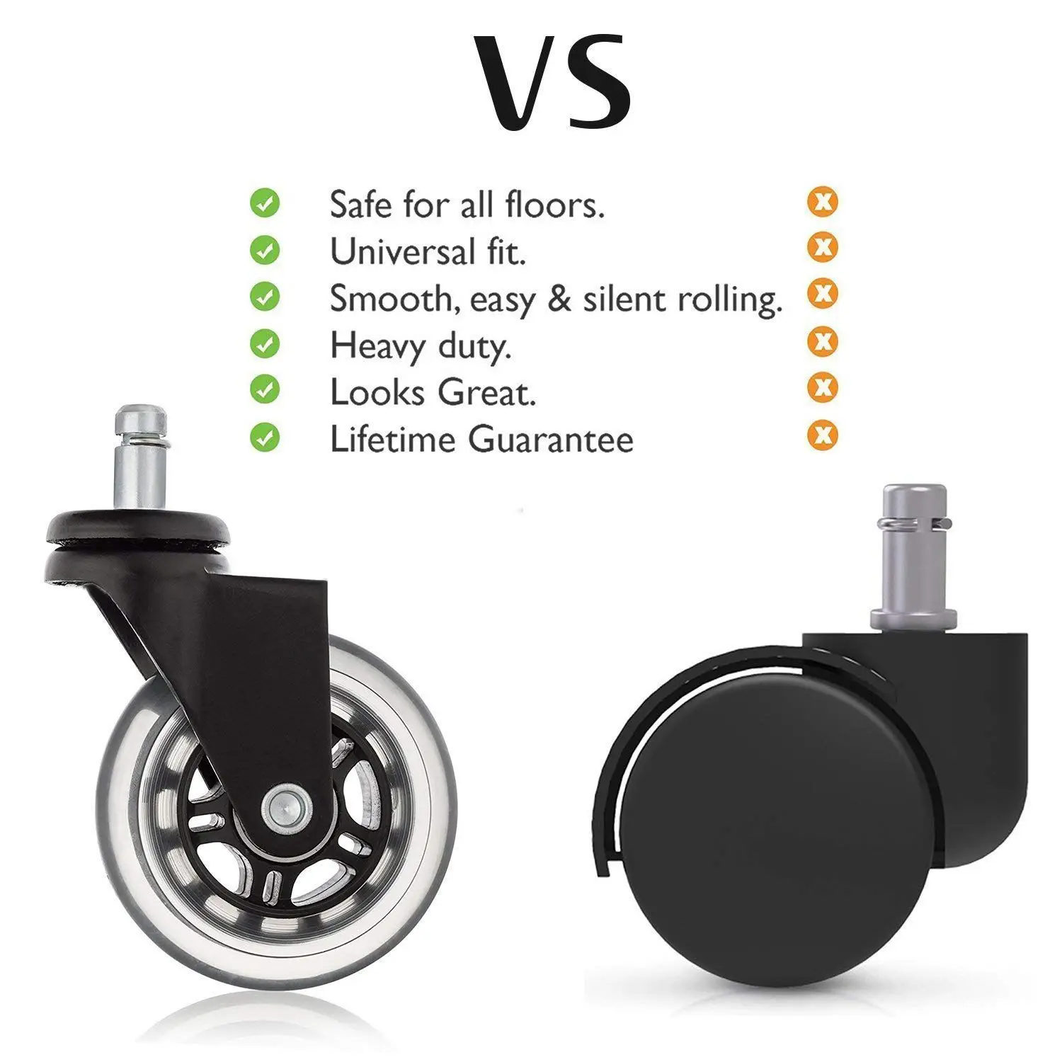 Replacement Wheels Office Chair Caster for Your Desk Quiet Rolling Casters Perfect Hardwood Floors Carpet L | Обустройство дома