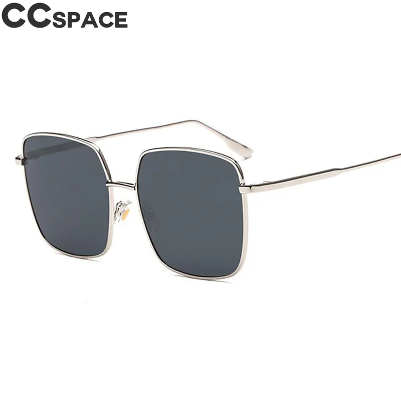 C1 silver silver 47204 роскошные квадратные солнцезащитные очки для мужчин и женщин с металлической оправой CCSPACE винтажные брендовые дизайнерские модные мужские и женские очки - Цвет линз: C1 silver silver