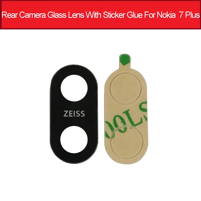 For Nokia 7P Оригинальная Задняя стеклянная линза для Nokia 5 6 6,1 7 Plus 8X5X6X7 основная задняя камера объектив стекло материал+ наклейка телефон запасные части - Цвет: For Nokia 7P