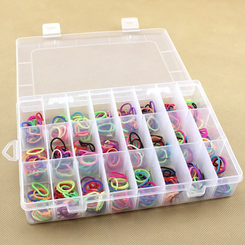 24 Grid Jewelry Storage Box False Nail Tips Crystal Dried Flowers Container Transparent Plastic Case TY99 |