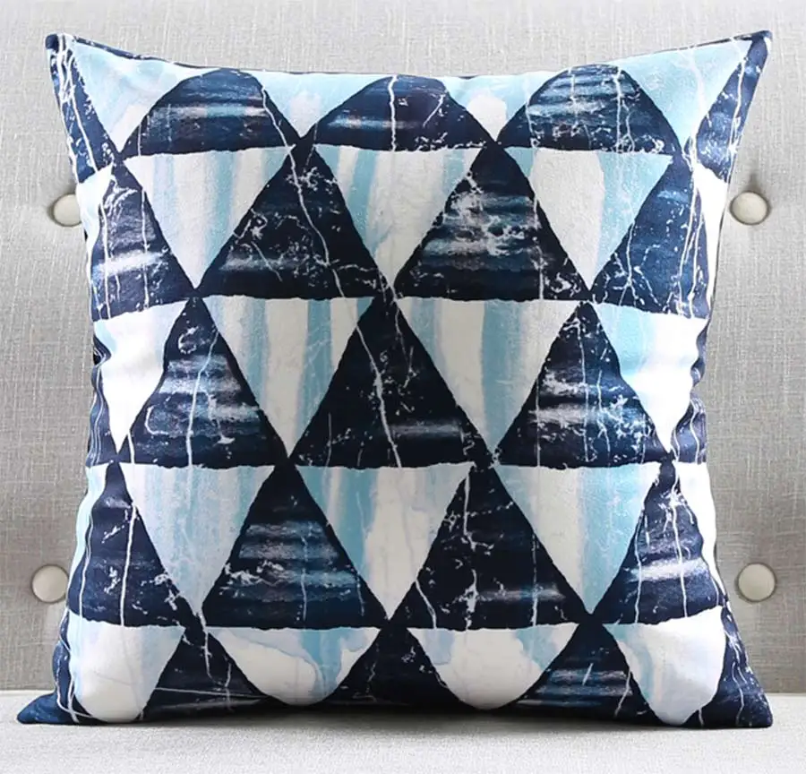 Бесплатная доставка! Геометрическая синяя квадратная Подушка/Чехол almofadas 45 53 30x50