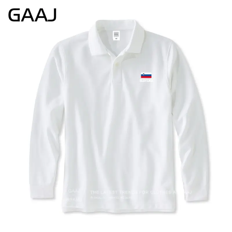 Long White GAAJ Словения флаг рубашки поло мужские и женские унисекс летние модные мужские поло брендовая одежда высокого качества повседневные мужские#58KP4 - Цвет: Long White