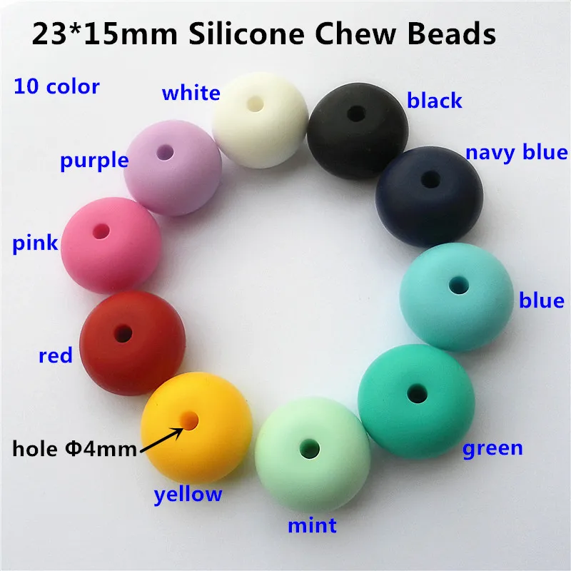 Chenkai 50 шт. 23 мм не содержит Бисфенол А свободные бусины для прорезывания зубов