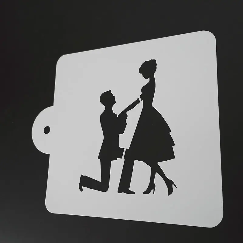 5 дюймов Свадебное предложение трафарет для торта пластиковая печать форма