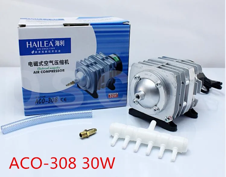 Hailea ACO 208 308 318 воздушный насос 25 Вт 35 Вт 45 Вт Электрический магнитный воздушный компрессор для аквариума и трубки генератора озона - Цвет: Hailea ACO-308