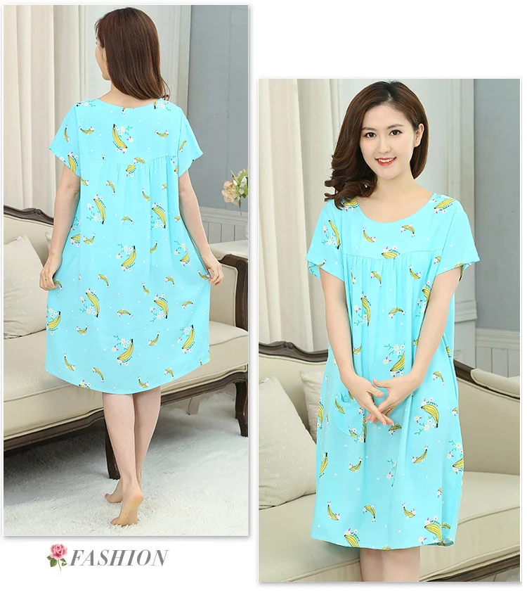 Ночная рубашка размера плюс 4XL, женские ночные рубашки, хлопок, короткий рукав, сексуальное ночное белье, vestido, винтажная Пижама, ночная рубашка