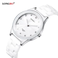 luxury white ceramic water resistant classic easy read sports women wrist watchfree shipping top quality lady rhinestone watch