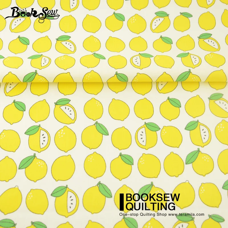 Booksew желтый лимонный дизайн 100% хлопок саржа текстильная ткань измеритель