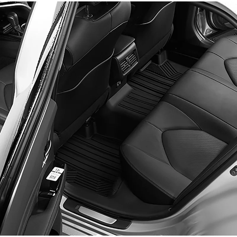 No Wire Mat Black QHCP, автомобильный стильный резиновый ТПЭ автомобильный коврик, водонепроницаемый коврик для ног, коврик для обуви, коврик, аксессуары для интерьера для Toyota Camry - Название цвета: No Wire Mat Black