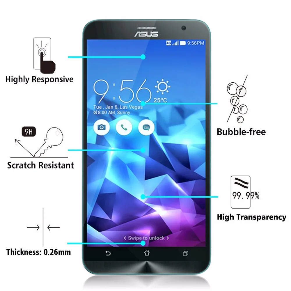 9H защитная пленка из закаленного стекла для ASUS Zenfone Go ZB500KL Selfie 5 3 Max ZC520TL ZC550KL 2 Laser