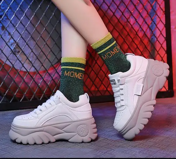 New Women casual shoes Thick bottom Sneakers Fashion Vulcanize Shoes Woman Leather Platform Shoes Women Chaussure Femme