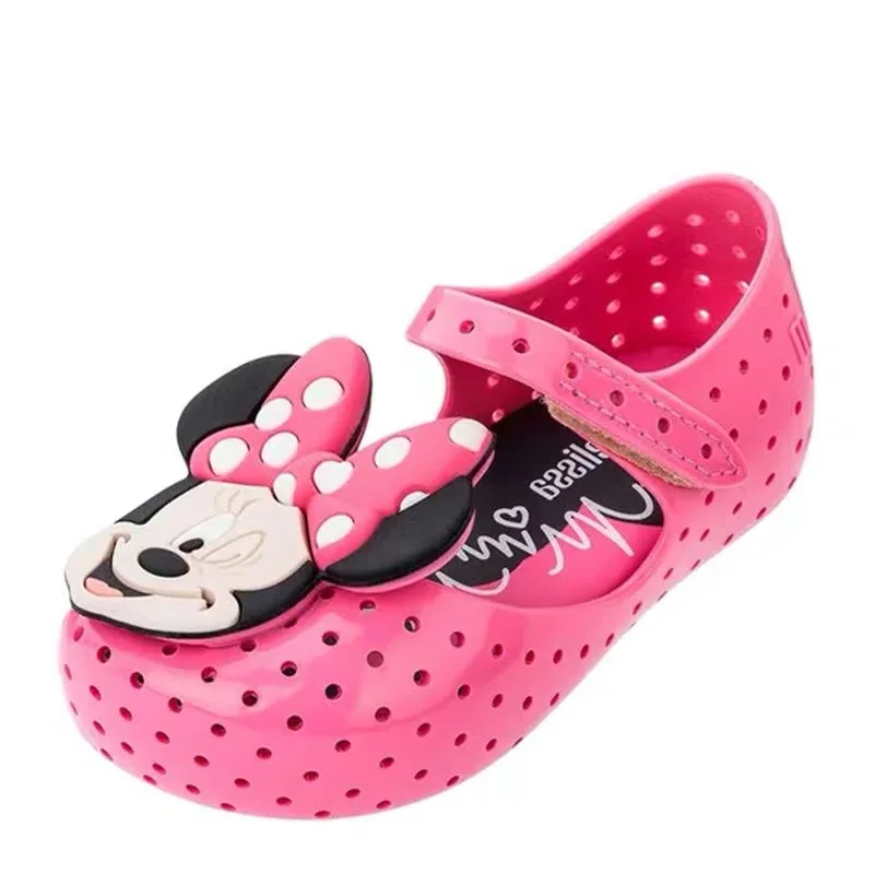 Mini Melissa/милые прозрачные сандалии для девочек с Микки и Минни Новинка 2019 года