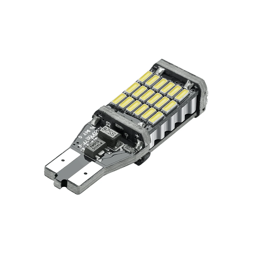 YIJINSHENG 4 шт. T10 Светодиодные лампы супер яркие 45 SMD 1000Lm 6000K Led Canbus без ошибок 912 921 T15 4014
