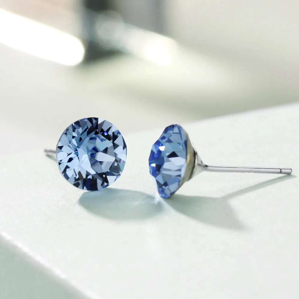 Простые серьги Neoglory белые розовые синие блестящие женские украшенные