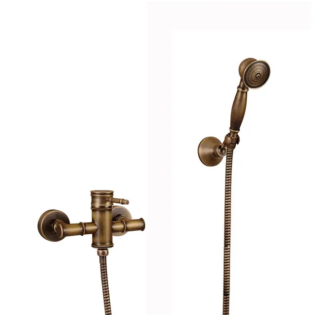 Shower 1 Бамбуковый кран, античная латунь, для душа, ручная, с одной ручкой, горячий и холодный кран для биде, для ванной комнаты, для мытья, промывки, смесители, спрей - Цвет: Shower 1