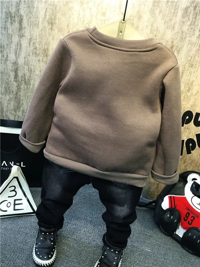 Children Clothing Boys Sets Winter Kids Clothes Baby Boy Long Sleeve Thick T-shirt + Jeans Sport Suits | Детская одежда и обувь