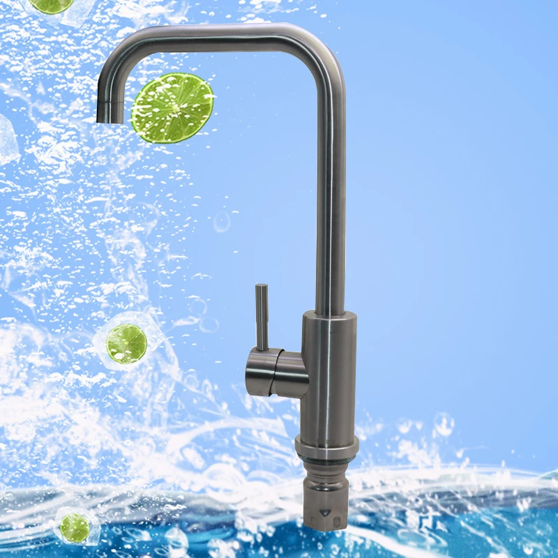 1 pcs Kitchen faucet Wash basin faucet Sink faucet 304 stainless steel Seven-character type hot and cold 360 degree rotation