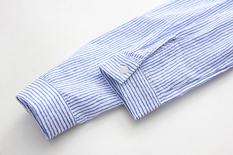 

new arrive 2018 spring square collar striped blouse women embroidered long sleeved shirt fashion bottoming D157 30