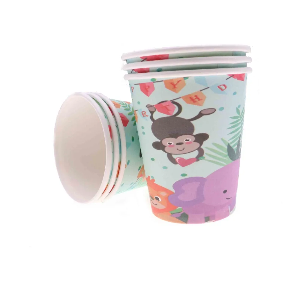 Джунгли День рождения Свадьба одноразовая посуда животное ребенок душ настенные