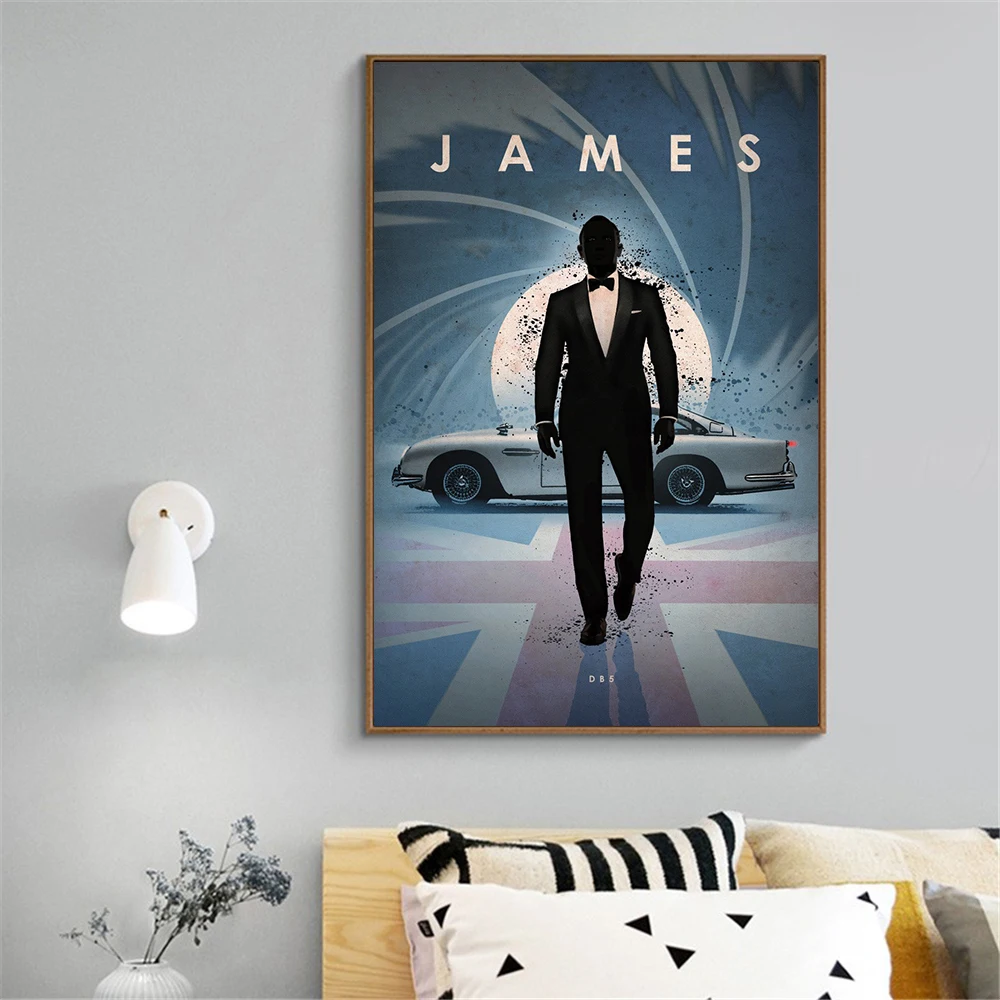 Настенные художественные Ретро картины на холсте James Bond Max Классические Постеры и принты настенные картины для гостиной домашний декор