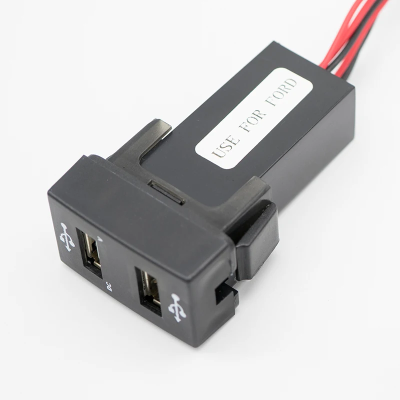 Автомобильная панель с двумя usb-портами для зарядки приборной панели 5 в 2,1 А, 1,2 А, 2 USB зарядного устройства и измерителя напряжения, монитор батареи для Ford для телефона