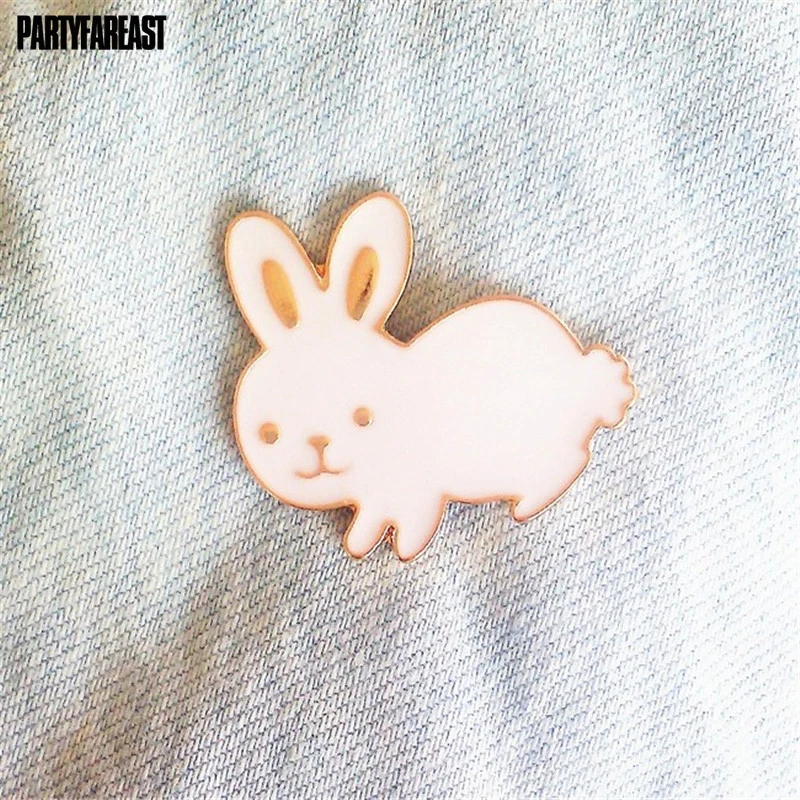 PF Симпатичные Белый Кролик Значки Броши Мультфильм Шарм женская брошь