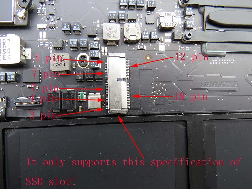 Адаптер PCIE к M2 SSD NVMe и AHCI M.2 NGFF PCIe для конец 2013 2014 2015 2017 MacBook Air A1398 A1465 A1466