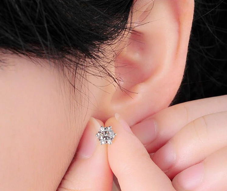 Серебряный Цвет Высокое качество 5 мм 0.5ct Маленький милый 6 зубец Сердца и стрелы