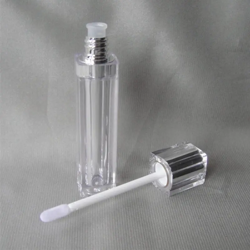 100 шт./лот квадратная форма тюбик для блеска губ с серебряным/золотым колпачком