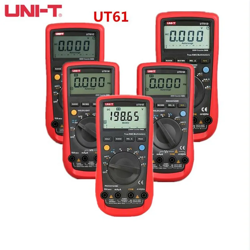 UNI-T UT61A UT61B UT61C UT61D UT61E True RMS цифровой мультиметр/аналоговый бар/измерение большой емкости/автоматическое выключение
