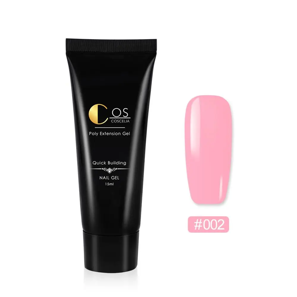 NO.2 Soft Pink COSCELILA 1 шт. 15 мл Лак для ногтей твердотельный клей-Удлинитель Набор Быстрое расширение клей основа уплотнение покрытие расширенный кристалл лак для ногтей - Цвет: NO.2 Soft Pink