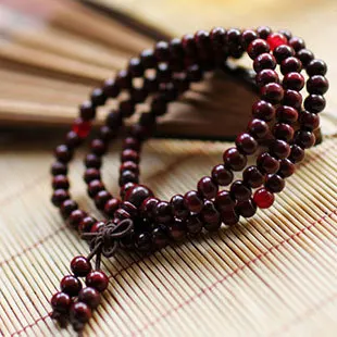 Оптовые Красные/черные сандаловые отдельные бусины длинные деревянные цепочки