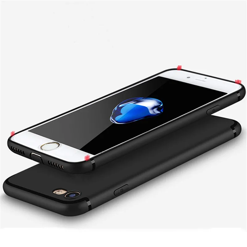 Ультра тонкий мягкий силиконовый чехол из ТПУ для iPhone 7 6 6S Plus 5 5S 5SE 360 Полный чехол матовый черный силиконовый чехол для мобильного телефона s