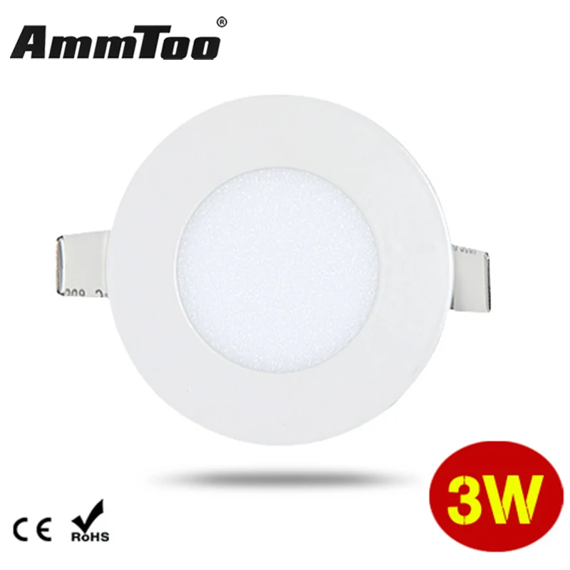 1 шт. ультра тонкий 3 Вт встраиваемые светодиодные панели светильник AC 85 в 265