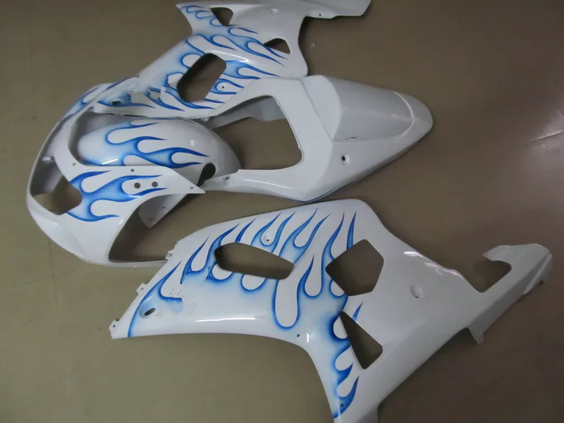 Обтекатель для мотоцикла комплект GSXR600 750 K1 01 02 03 GSXR 600 GSXR750 2001 2003 Blue flames white