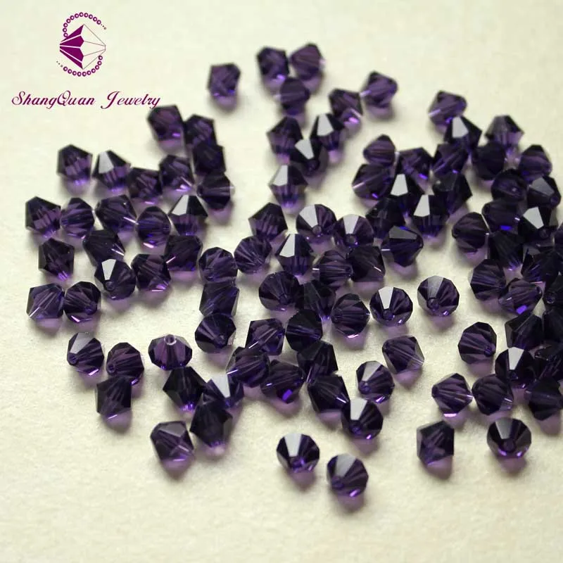 

200PC 6mm multi color Crystal Bicone Beads 5301 glass loose spacer beads SQAE6