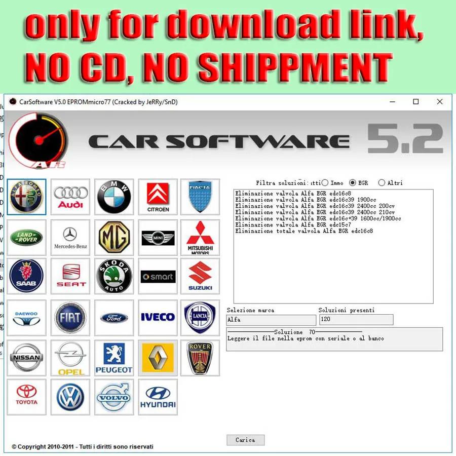 for download link Автомобильное программное обеспечение V5.2 EPROMmicro77 CarSoftware активации 5,2(Immo Off, EGR Off и Hot Start Fix Tool - Цвет: for download link