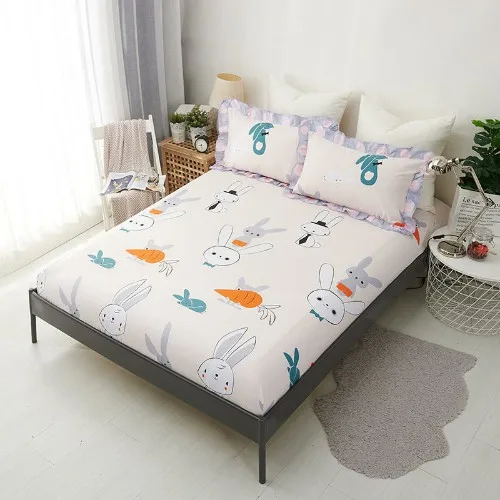 fitted sheet 12 Яркий наматрасник хлопковая наволочка простыня шлифовальная ткань с Эластичная лента пыли 90/120/140/150/160/180*200 - Цвет: fitted sheet 12