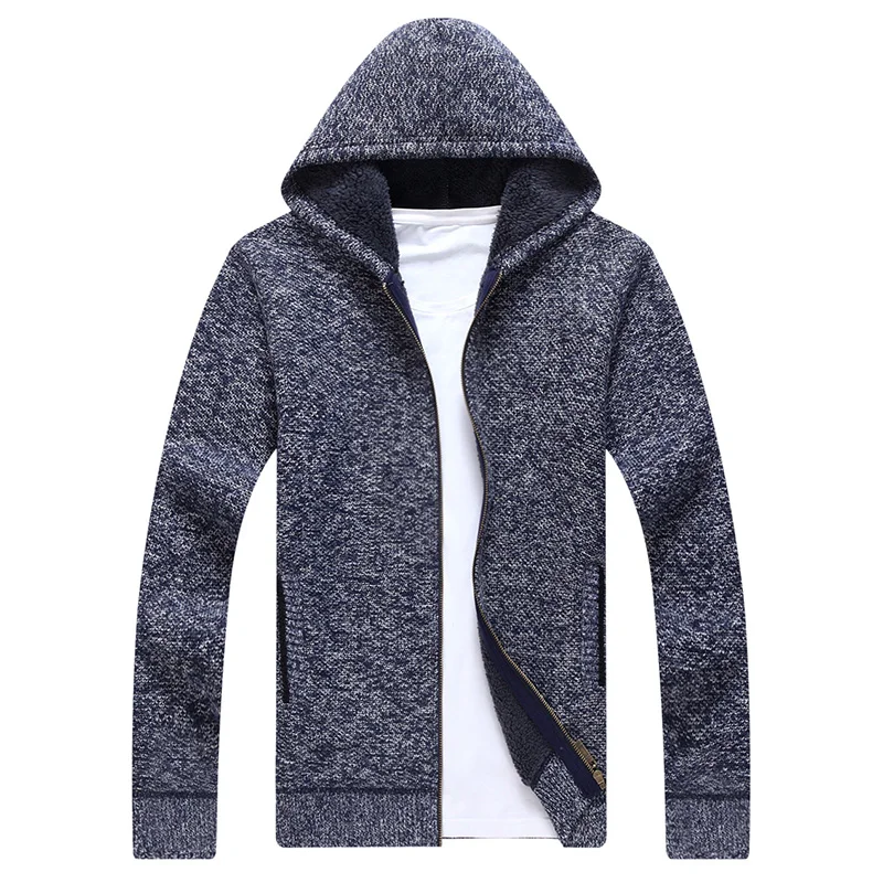 Новинка 2017 мужские пальто повседневный теплый кардиган на молнии с капюшоном