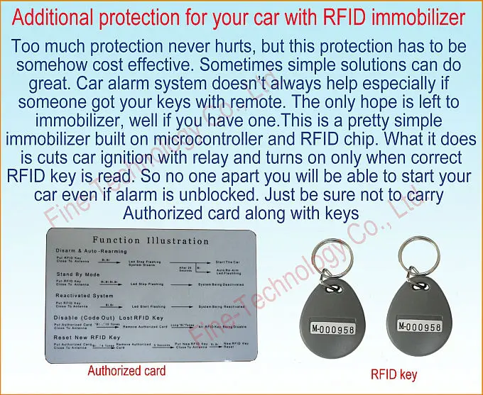 Брелок чехол 12 напряжение rfid-тегов keytag разоружить реле цепи зажигания отрезать