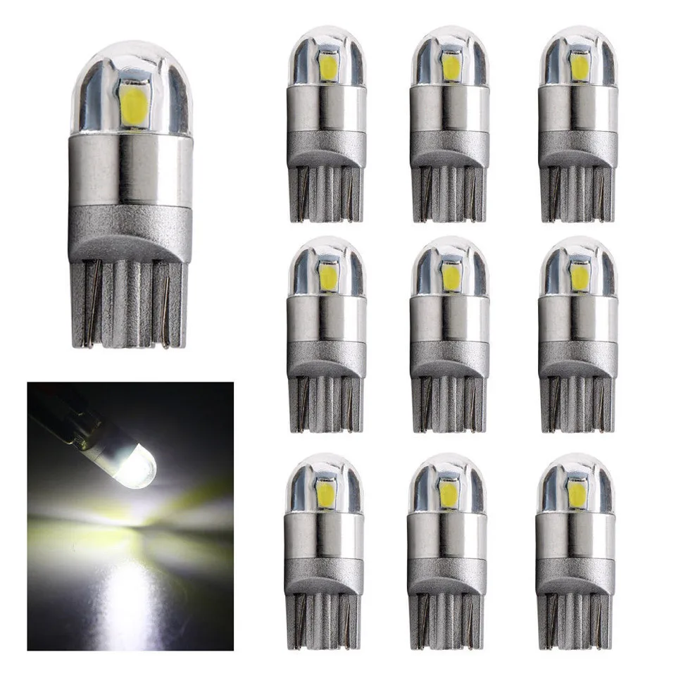 10 шт. белый 168 501 W5W светодиодный лампы T10 света клина 3030 2SMD интерьерные