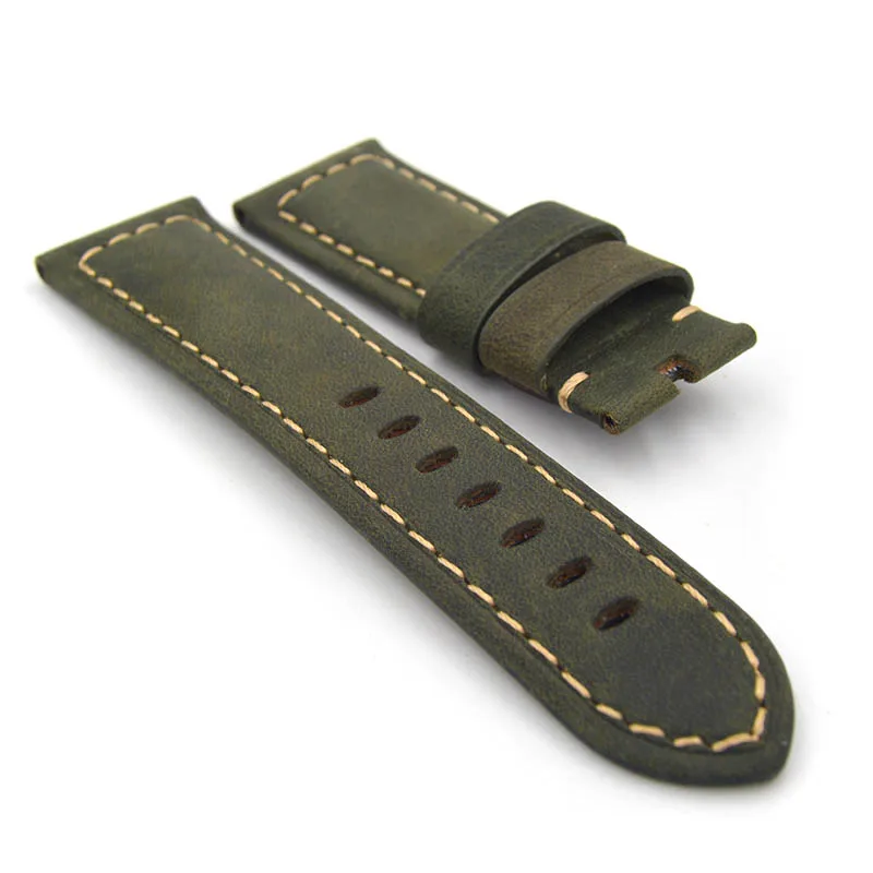 Ремешок кожаный для часов Panerai коричневый браслет в стиле ретро аксессуары