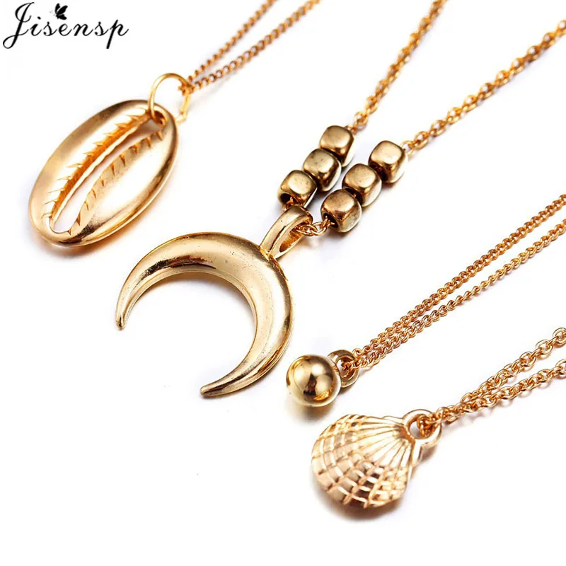 Jisensp New Fashion Black Rope Chain Natural Seashell Choker Necklace Collar Boho Shell Chokers Necklaces for Summer Beach Gift - Окраска металла: XL662G
