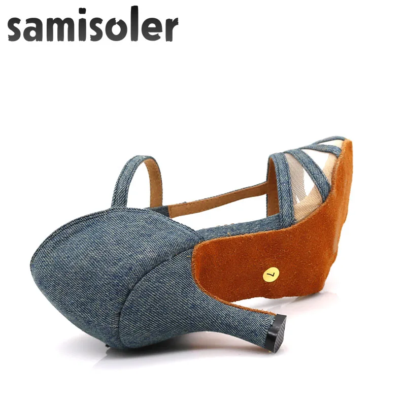 Samisoler/Новинка 2018 года обувь для латинских танцев женская сальсы атлас +