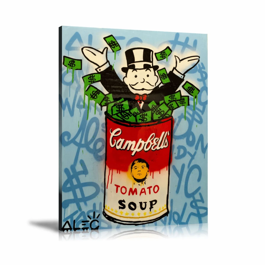 Alec Monopolys Warhol Pennybags HD настенная живопись холст с печатью постера декоративная для