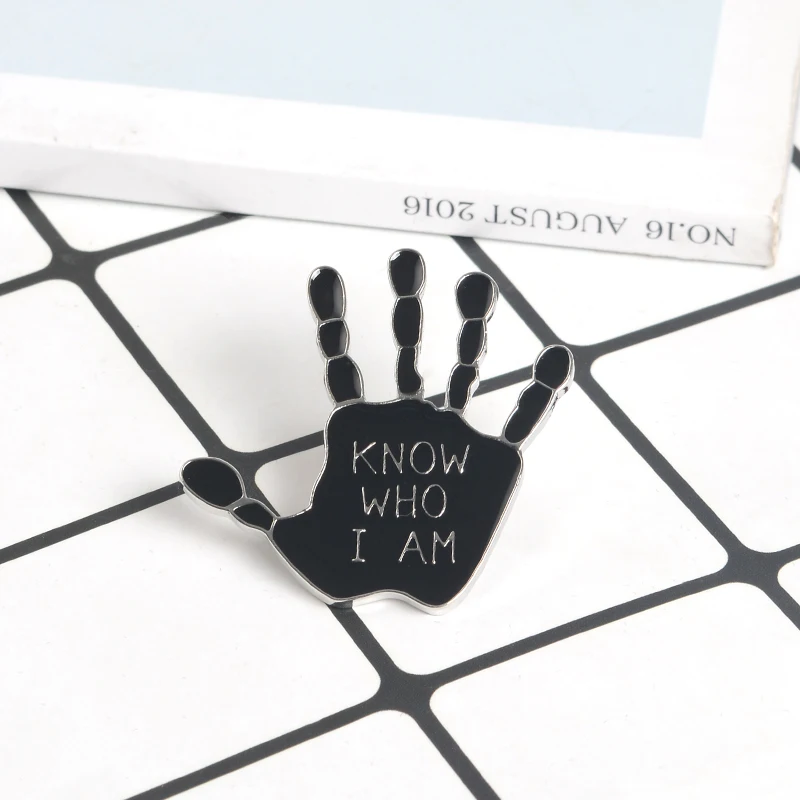 Punk Skeleton Hand Pins and Brooches Metal OK Fist Handshake Large Enamel Pin Badges Various gestures Jewelry for women men Gift