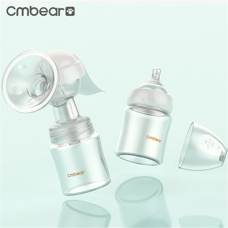 CMbear BPA ручная молокоотсос сильная мощность всасывания сосков 3 шестерни регулировка With150ml бутылка молока для кормления ребенка