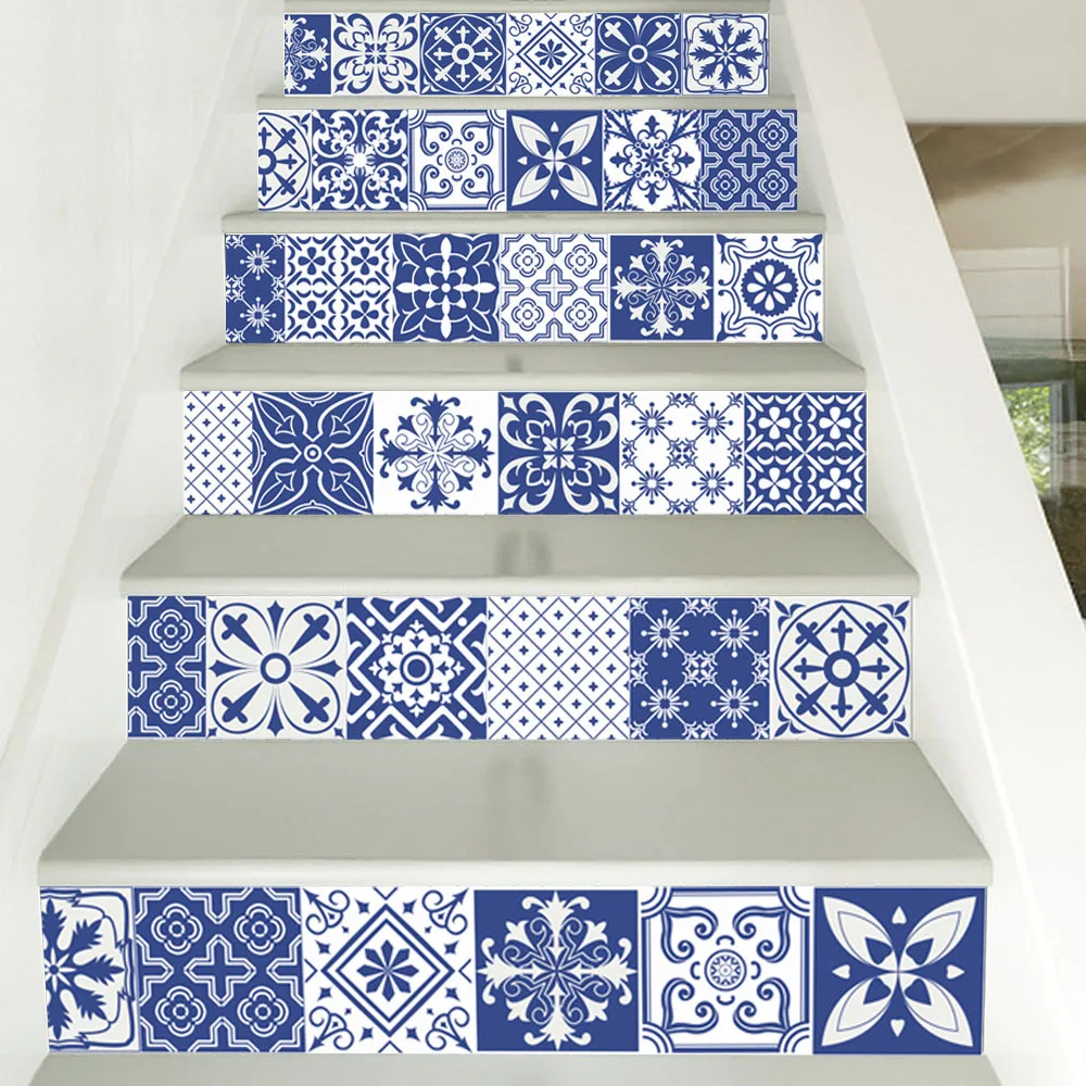 Китайские синие и белые фарфоровые виниловые наклейки керамическая плитка для
