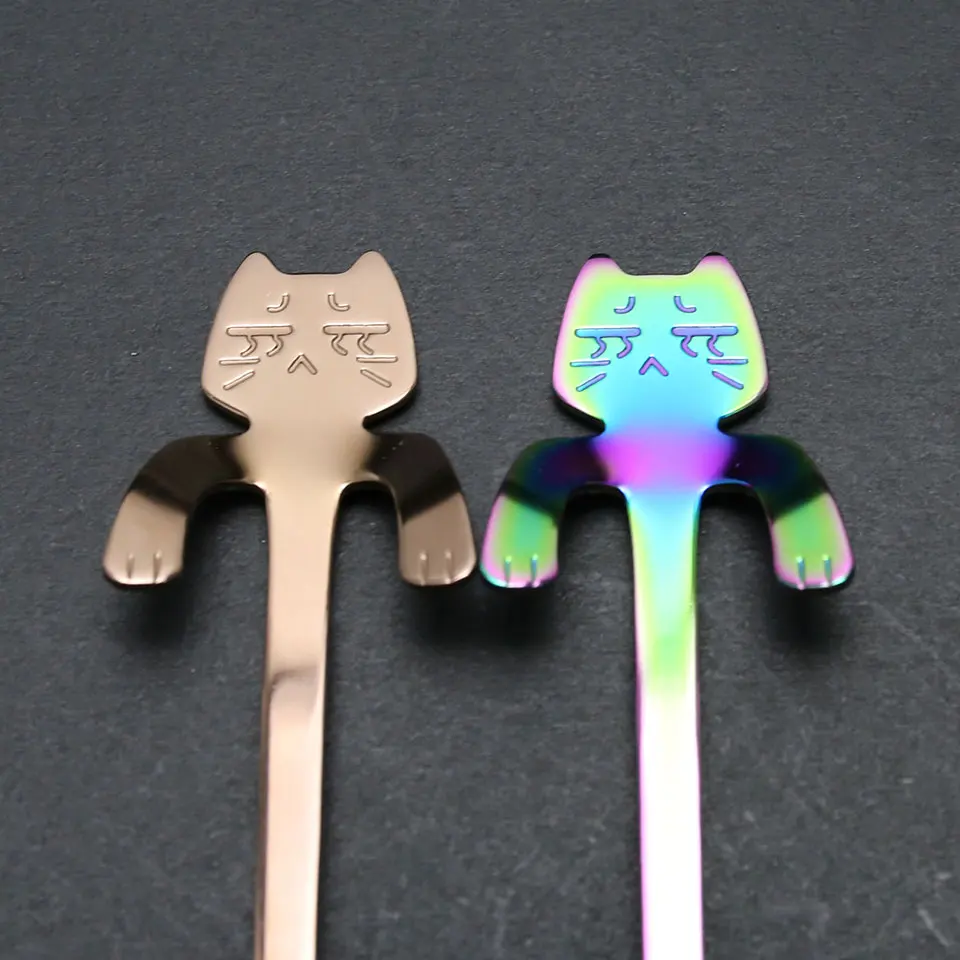 Кофейная ложка Cry Face Cat подвесная из нержавеющей стали милая Повседневная посуда