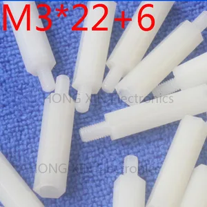 M3*22+6 white 1pcs 22mm Nylon Standoff Spacer Standard M3 Male-Female Standoff Kit Repair Set High Quality PC tool